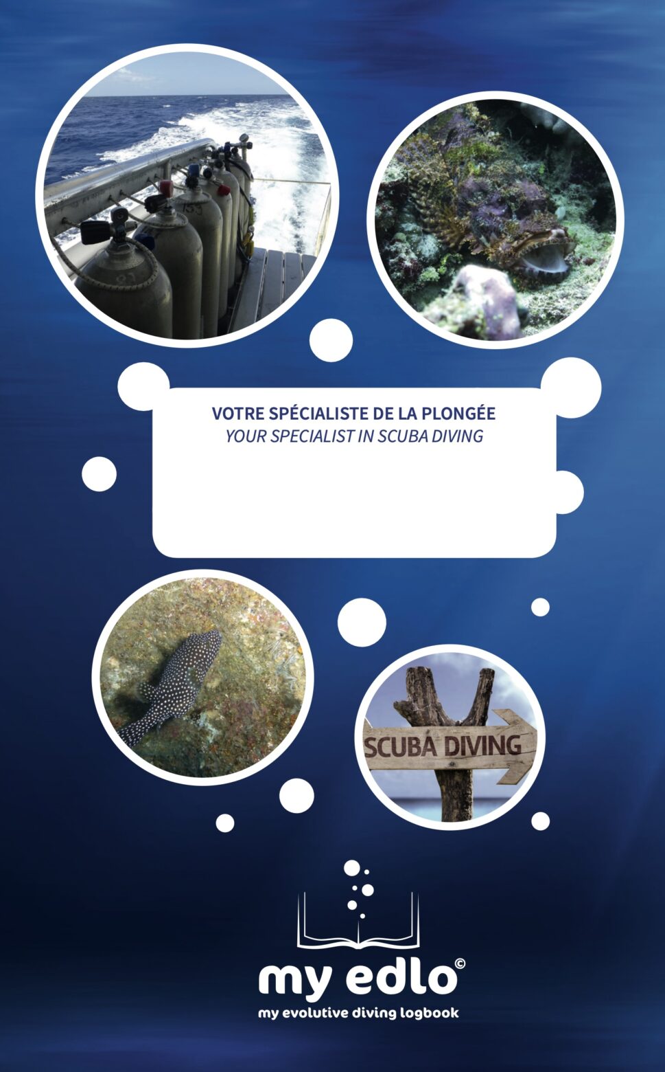 Screenshot Couverture du Carnet de Plongée bulles