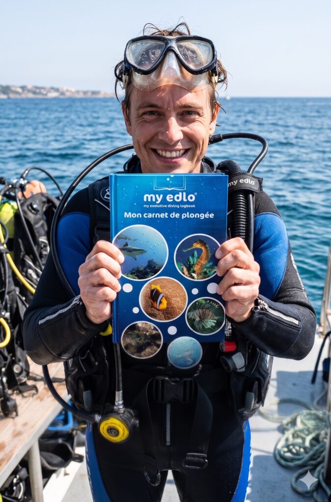 MyEdlo-Mon Carnet Couverture du Carnet de Plongée bulles